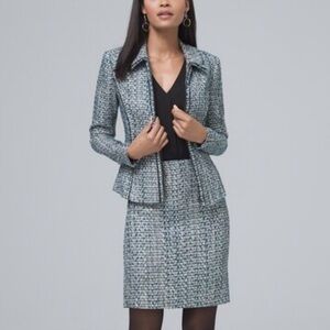 White House Black Market Blue Tweed Suit Skirt